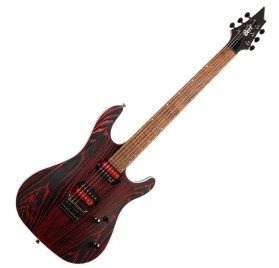 Cort Co-KX300-Etched-EBR elektromos gitár, vörös-fekete