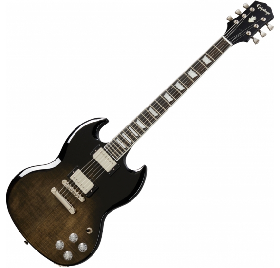 Epiphone SG Modern Figured Trans Black Fade elektromos gitár