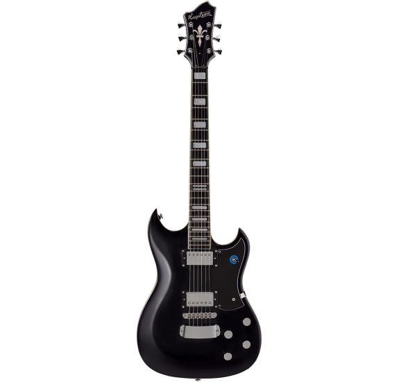 HAGSTROM Electric Guitar, Signature Pat Smear, Black Gloss