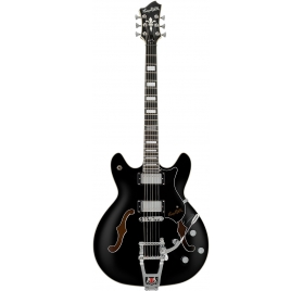 HAGSTROM Electric Guitar, Tremar Viking Deluxe, Black Gloss