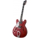 HAGSTROM Electric Guitar, Super Viking, Wild Cherry Transparent Flame, Left-hand