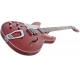 HAGSTROM Electric Guitar, Super Viking, Wild Cherry Transparent Flame, Left-hand