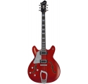 HAGSTROM Electric Guitar, Super Viking, Wild Cherry Transparent Flame, Left-hand