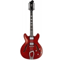 HAGSTROM Electric Guitar, Viking DLX, Wild Cherry Transparent, 12-string