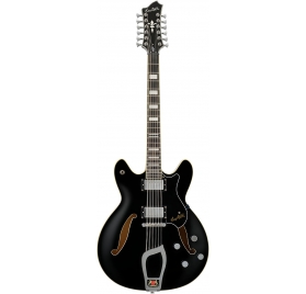 HAGSTROM Electric Guitar, Viking DLX, Black Gloss, 12-string