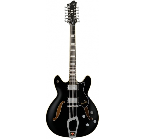 HAGSTROM Electric Guitar, Viking DLX, Black Gloss, 12-string