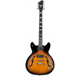 HAGSTROM Electric Guitar, Viking Baritone DLX, Tobacco Sunburst