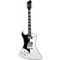 HAGSTROM Electric Guitar, Fantomen, White Gloss, Lefthand