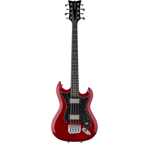 HAGSTROM Bass Guitar, H8II, Wild Cherry Transparent, 8-string