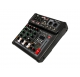 Voice-Kraft VK04 Keverőpult 2 mono/1 sztereo csatorna,USB Audio interface, Bluetooth, 16DSP effect