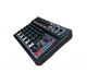 Voice-Kraft VK06 Keverőpult 4 mono/1 sztereo csatorna, USB Audio interface, Bluetooth, 16 DSP effect