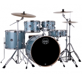 MAPEX Drumset, Venus, Stage, Aqua Blue Sparkle -VJ, cymbals included